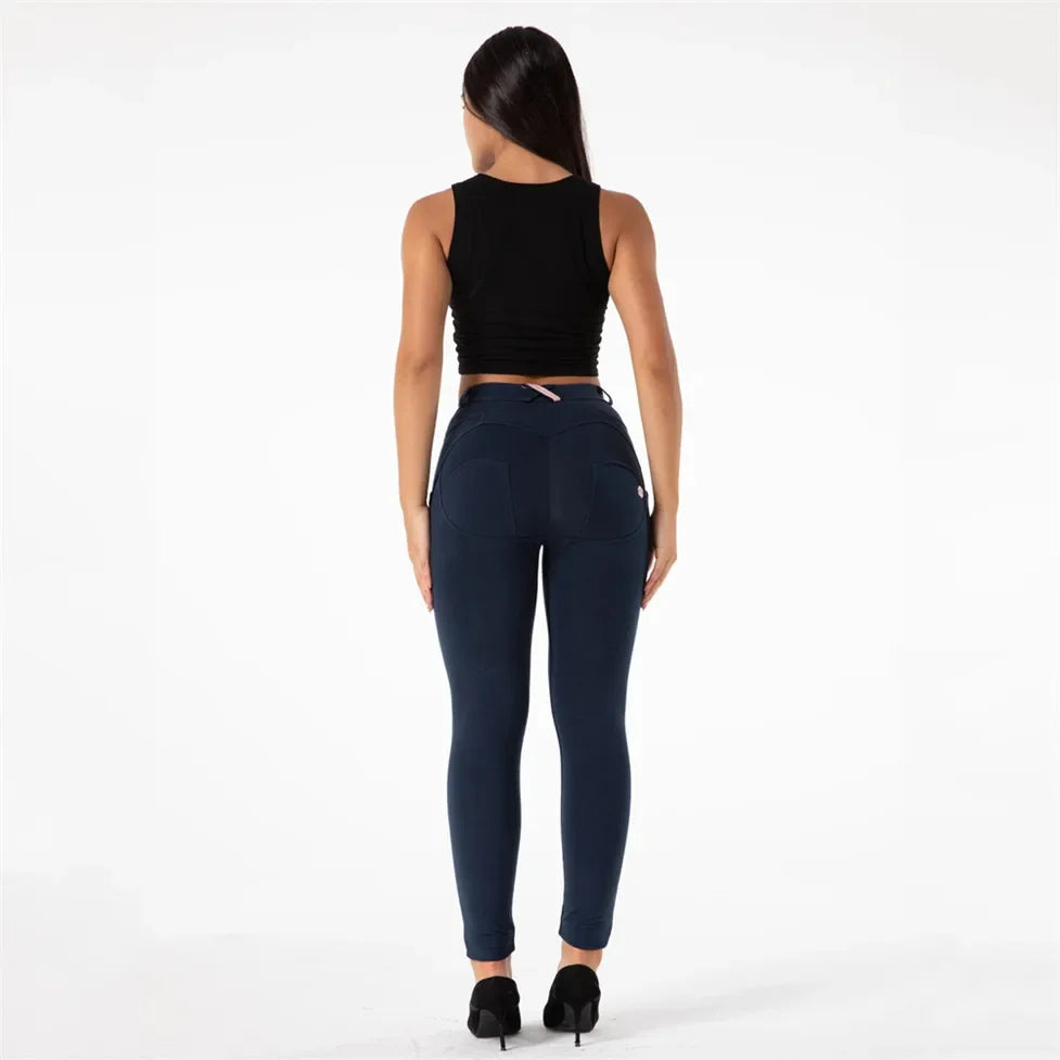 Shascullfites Blue Butt Lifting Leggings Active Spandex Anti Cellulite Workout Gym Shaping Bum Shape Fitness Tights
