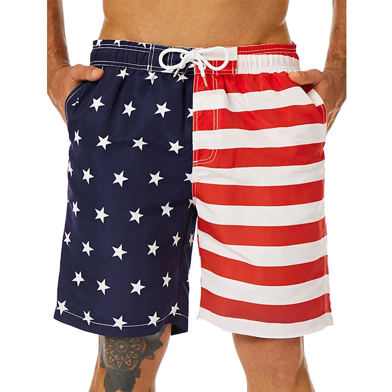 USA UK National Flag Graphic Men Board Shorts 3D Printed Short Pants Casual Hawaii Surf Swim Trunks Bikini Sunny Beach Swimsuit