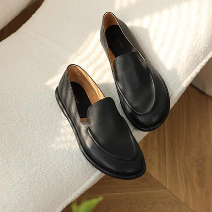DIMANYU Women's Loafers Spring 2026 New Genuine Leather Women's Flat Shoes Soft Soles Slip-on Large Size Loafers Ladies