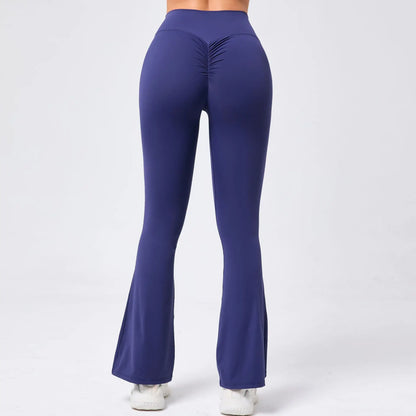 High Waist Sporty Flare Leggings Trousers Women Trends Scrunch Bum Leggings for Fitness Yoga Pants Gym Tights Push Up Red Black