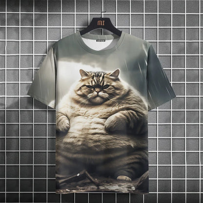 Funny T-Shirts For Men Animal Cat 3d Print Short Sleeve Summer Casual Breath T-Shirt Men Clothing Loose Oversized Tee Tops