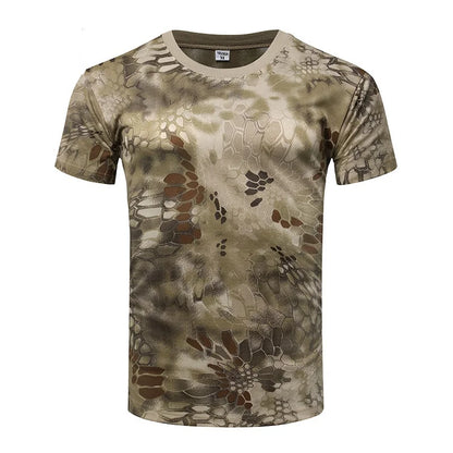 Summer Men's Quick Dry Combat T Shirt Military Jungle Desert Camouflage Tactical Short Sleeve Tough Guy Outdoor Hunting Top 6XL