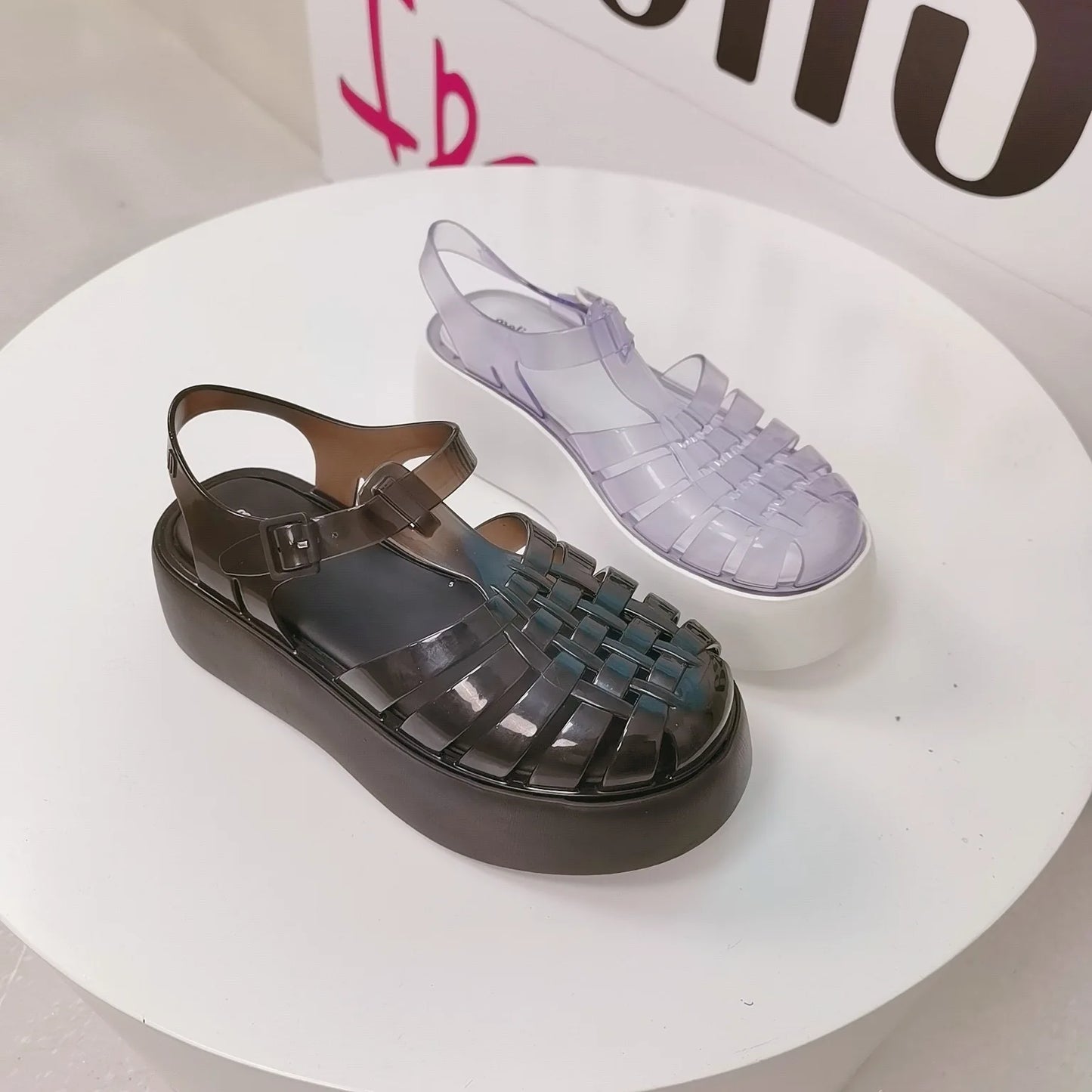 New Style Summer Melissas EVA Out Sole Sandals Women Platform Roma Jelly Shoes Fashion Ladies Thick Sole Beach Sandals