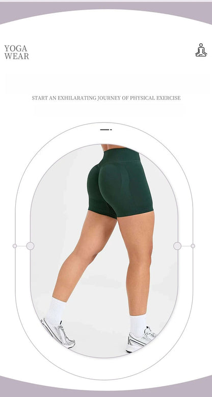 New High Stretchy Yoga Shorts Women Seamless Slimshorts Quick-dry Skinny Butt Liftting Fitness Running Solid Sports Leggings