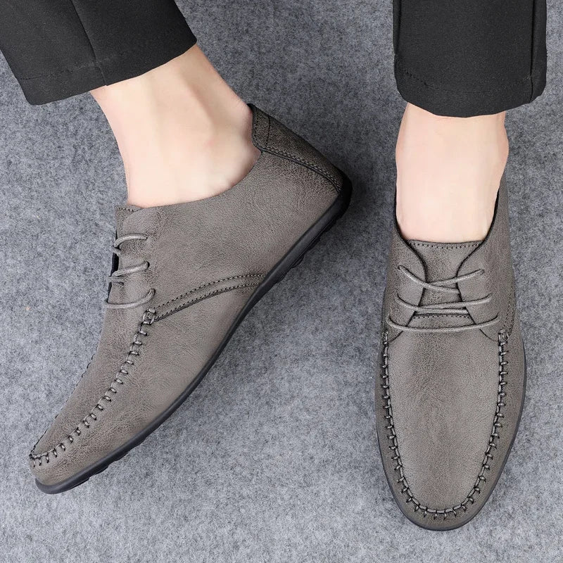 Leather Men Shoes Fashion Formal Mens Shoes Moccasins Italian Breathable Male Driving Shoes Black Plus Size Zapatos Para Hombres