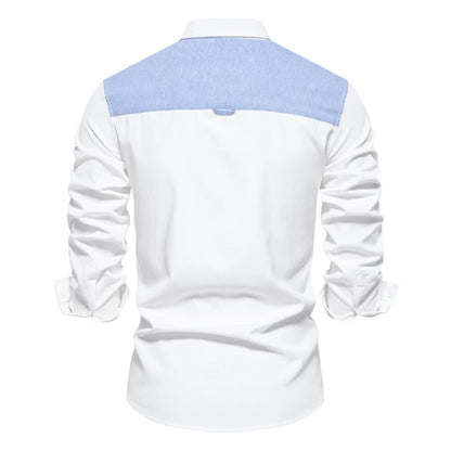 AIOPESON 2023 New Autumn Cotton Men's Oxford Shirt Long Sleeve Button Down Social Business Casual Shirts for Men
