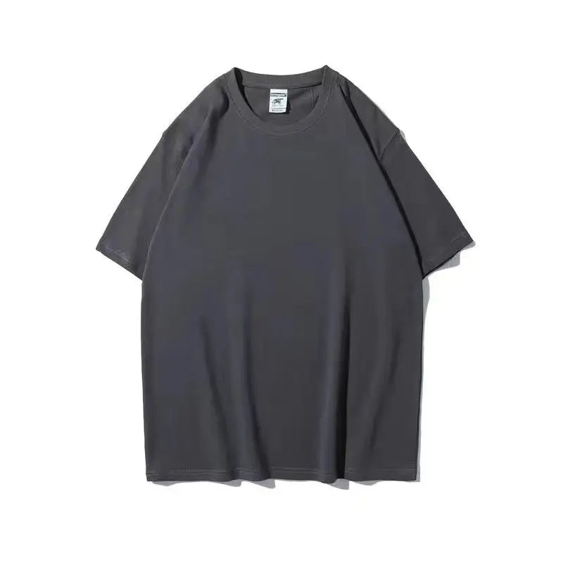 320g Cotton T Shirts Men Short Sleeved Heavyweight Summer Round Neck Loose Breathable Shirt for Men Women Basic Tees