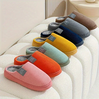 Men's Soft-sole Comfy House Slippers, Lightweight Breathable Anti-skid Fuzz Lined Slip-on Shoes For Indoor, Autumn And Winter