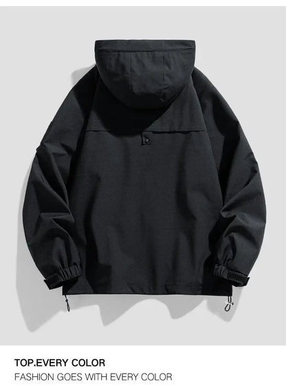 Spring Autumn Men's Jacket Casual Hooded Windproof Outwear Camping Hiking Climbing Outdoor Jackets Male Trendy Streetwear