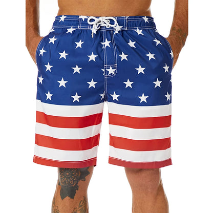 USA UK National Flag Graphic Men Board Shorts 3D Printed Short Pants Casual Hawaii Surf Swim Trunks Bikini Sunny Beach Swimsuit