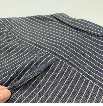 55% Linen 45% Cotton Vintage Striped Shirts for Men American Casual Retro Loose Blouses 2024 Spring Autumn Long Sleeve Male Tops