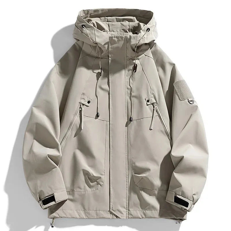 Spring Autumn Men's Jacket Casual Hooded Windproof Outwear Camping Hiking Climbing Outdoor Jackets Male Trendy Streetwear