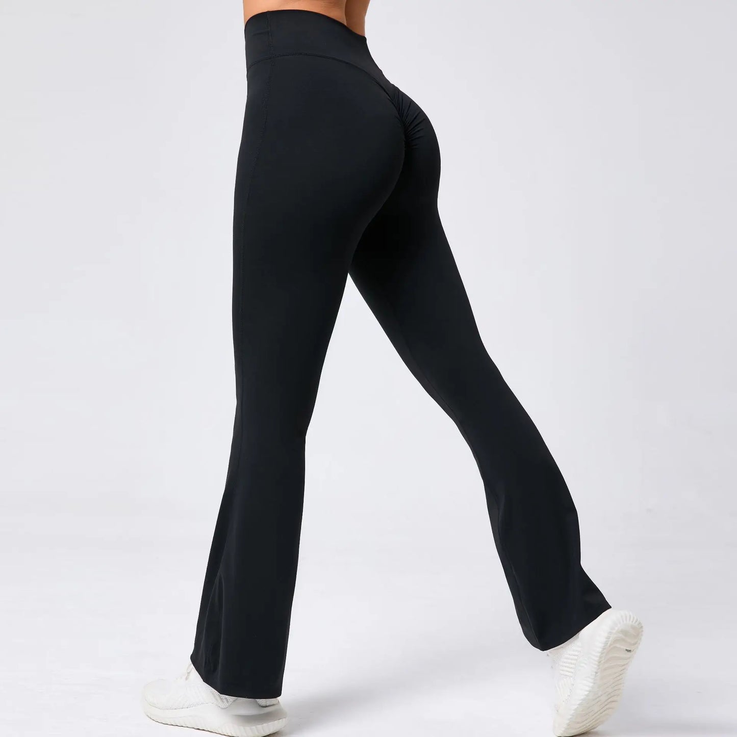 High Waist Sporty Flare Leggings Trousers Women Trends Scrunch Bum Leggings for Fitness Yoga Pants Gym Tights Push Up Red Black