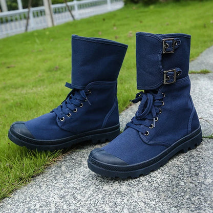 Men's High-top Canvas Boots Breathable Casual Boot Outdoor Desert Boots Non Slip Hiking Boots for Men New Sneakers Botas Hombre