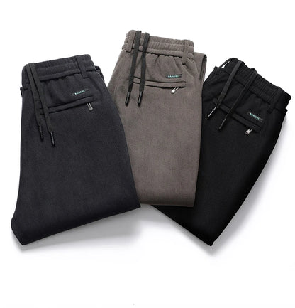 Elastic Waist Casual Pants Men Joggers Loose Fit Straight Pants Spring Autumn Male Trousers Large Size Black Grey