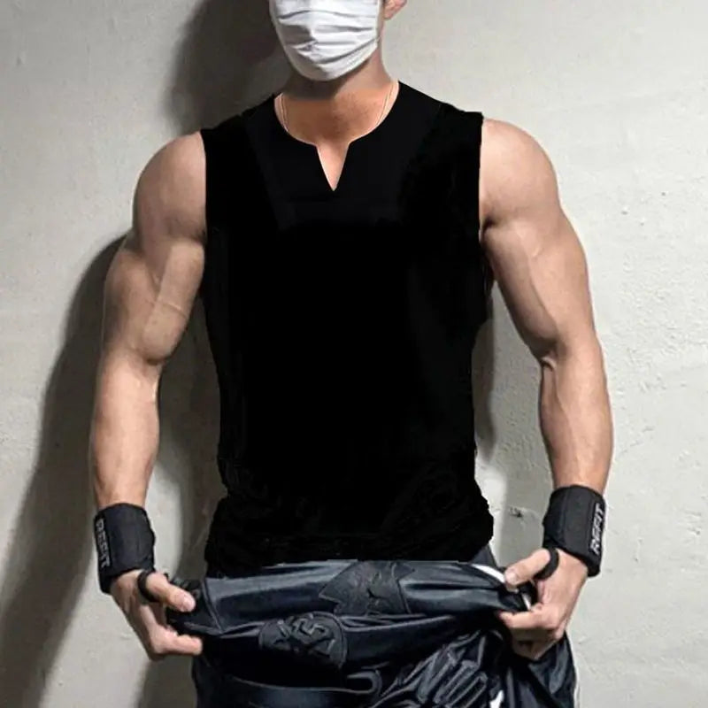 New Mens Gym Tank Tops Sleeveless Lightweight  Basic T-Shirt Oversized T Shirt