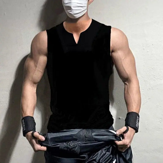 New Mens Gym Tank Tops Sleeveless Lightweight  Basic T-Shirt Oversized T Shirt