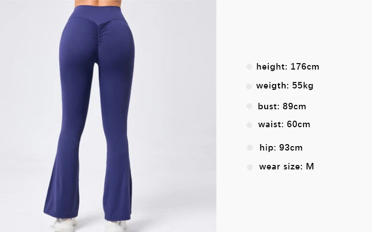 High Waist Sporty Flare Leggings Trousers Women Trends Scrunch Bum Leggings for Fitness Yoga Pants Gym Tights Push Up Red Black