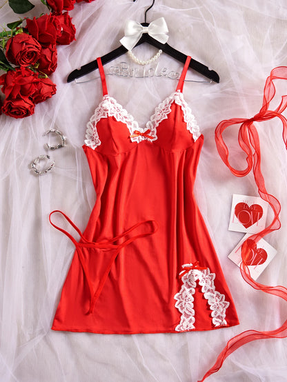 Purple Sexy Adult Lingerie Night Dress Woman Nightgowns Plus Lace Nightgown Sleepwear Dress G-String Sexy Lingerie Pijama Mujer
