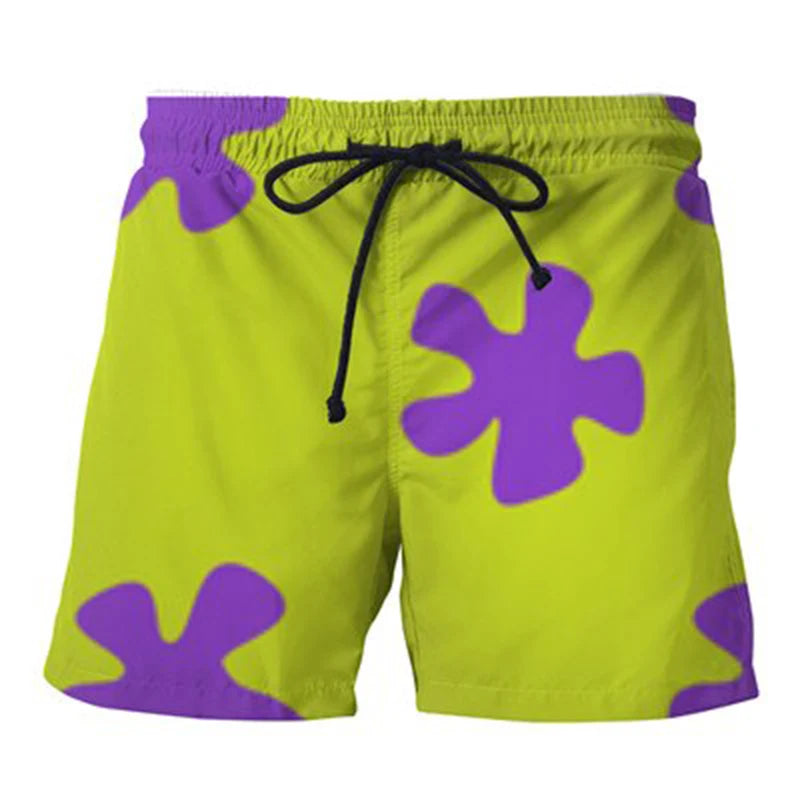 2023 Summer Men's Swimwear Shorts Print Beachwear Sexy Swim Trunk Men Swimsuit Surf Board Short Drawstring Trunk Quick Dry Short