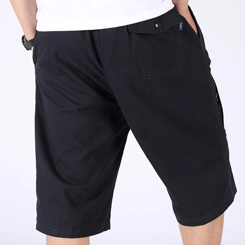 Loose Casual Men Cargo Shorts Summer Pants Elastic Waist Large Size Outdoor Jogging Sweatpants Trend Multi Pockets Short Pants