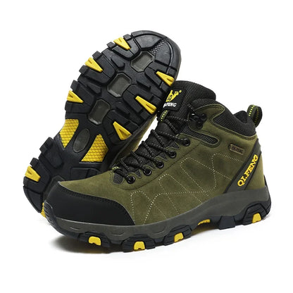 Couples Winter High Top Hiking Shoes Warm Cotton Fleece Outdoor Casual Shoes Large Size Comfortable Breathable Trekking Boots