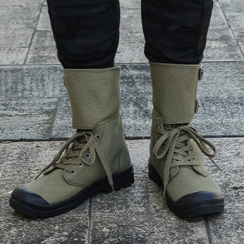 Men's High-top Canvas Boots Breathable Casual Boot Outdoor Desert Boots Non Slip Hiking Boots for Men New Sneakers Botas Hombre