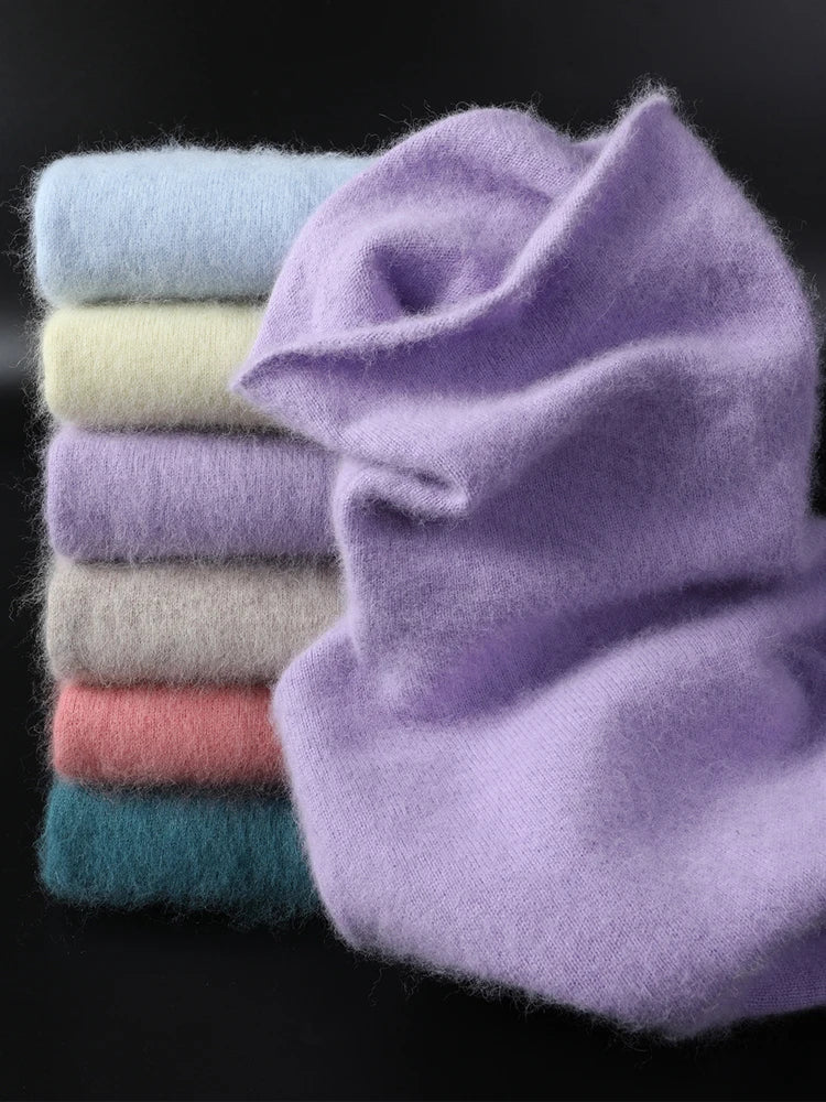 CHICUU Women Mink Cashmere Sweater Turtleneck Pullover Autumn Winter Basic Soft Warm Clothing 100% Mink Cashmere Knitwear Tops