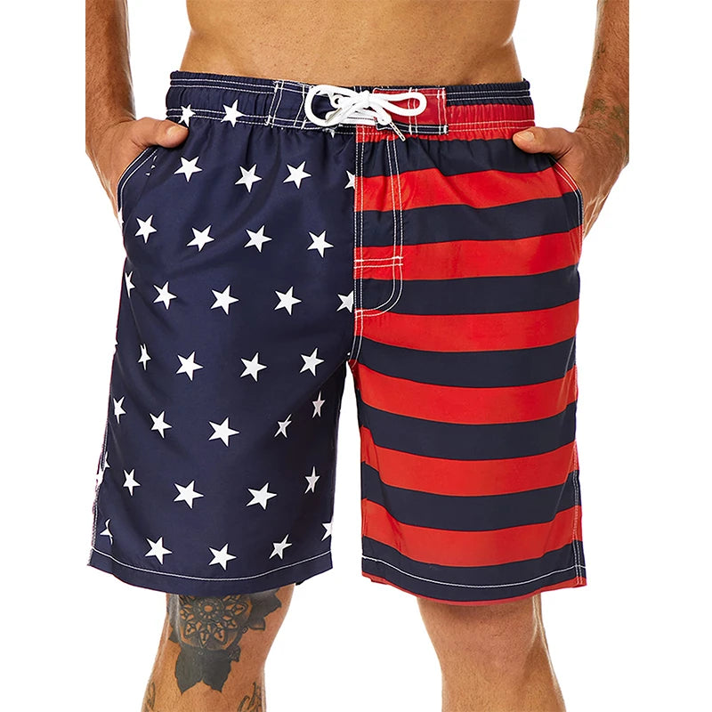 USA UK National Flag Graphic Men Board Shorts 3D Printed Short Pants Casual Hawaii Surf Swim Trunks Bikini Sunny Beach Swimsuit