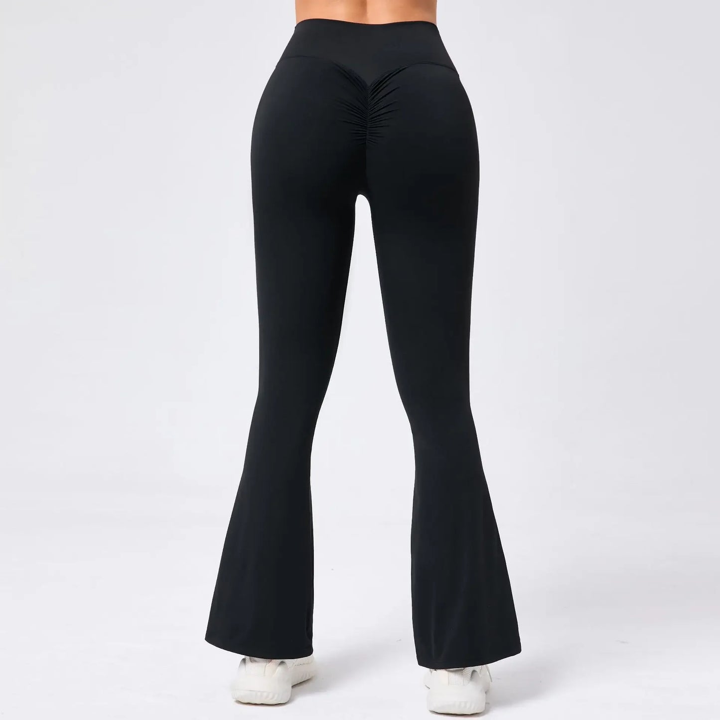 High Waist Sporty Flare Leggings Trousers Women Trends Scrunch Bum Leggings for Fitness Yoga Pants Gym Tights Push Up Red Black