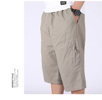 Loose Casual Men Cargo Shorts Summer Pants Elastic Waist Large Size Outdoor Jogging Sweatpants Trend Multi Pockets Short Pants