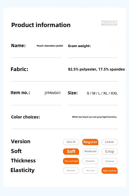 Spring and Summer New Sleeveless Vest Women's Yoga Jacket Slimming Stretch Slim Sports Jacket Standing Collar Zipper Top Fitness