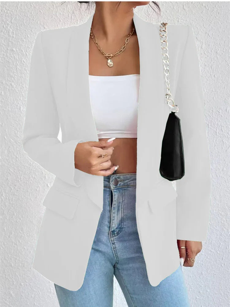 Korean Popular Pink New Outerwear Women 2024 Fashion Female Spring Jacket Casual Long Sleeve Black Blazer Coats