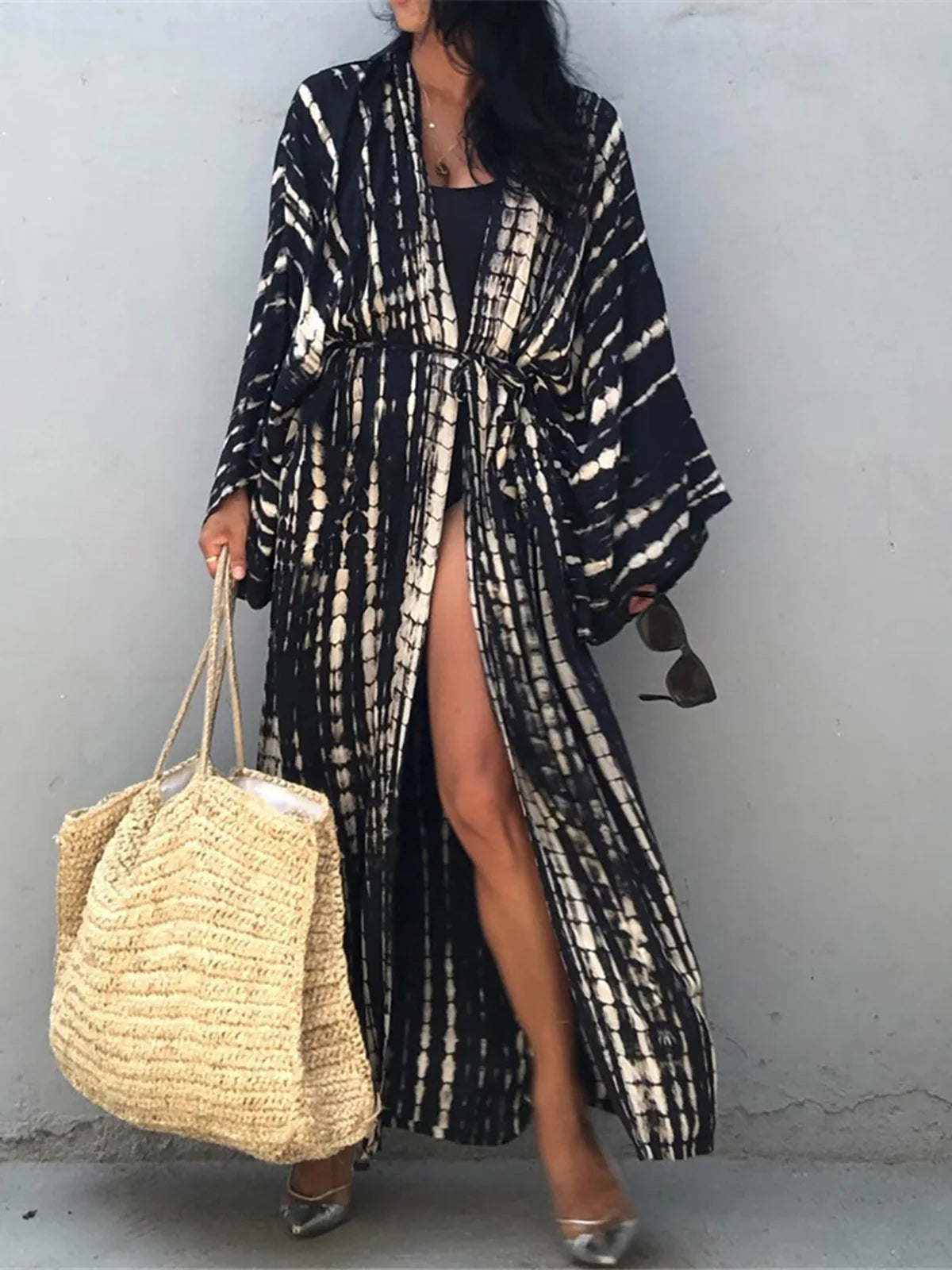 New 11 Colors Printed Long Sleeve With Belt Tunic Beach Cover Up Cover-ups Beach Dress Beach Wear Beachwear Female Women V4521
