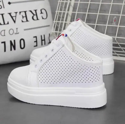 Summer White Korean Version of The Thick-soled Women's Vulcanized Shoes Fashion Mesh Breathable Non-slip Baotou Slippers 34-40