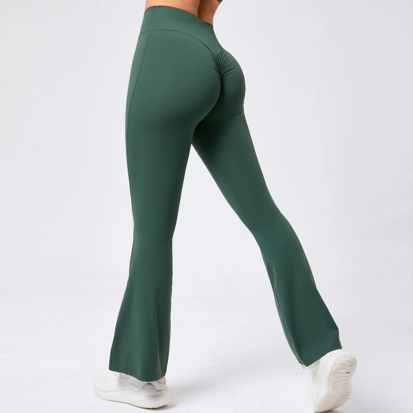 High Waist Sporty Flare Leggings Trousers Women Trends Scrunch Bum Leggings for Fitness Yoga Pants Gym Tights Push Up Red Black