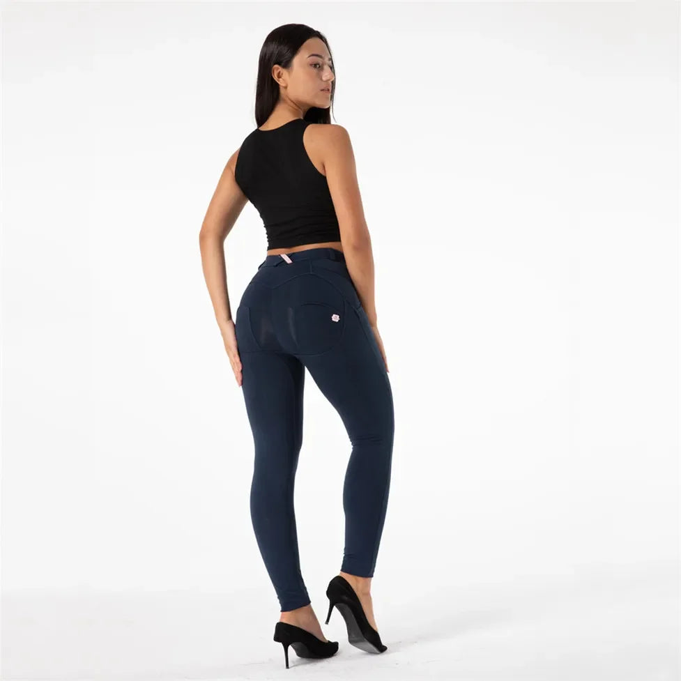 Shascullfites Blue Butt Lifting Leggings Active Spandex Anti Cellulite Workout Gym Shaping Bum Shape Fitness Tights