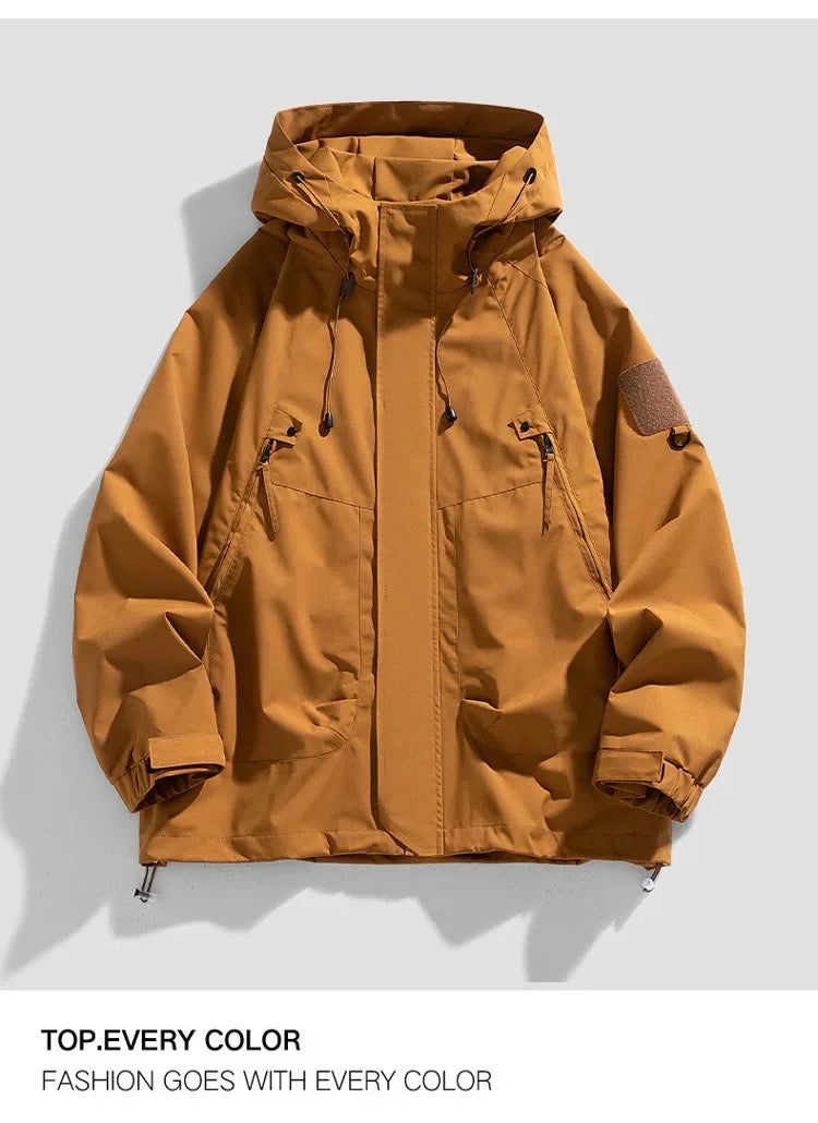 Spring Autumn Men's Jacket Casual Hooded Windproof Outwear Camping Hiking Climbing Outdoor Jackets Male Trendy Streetwear