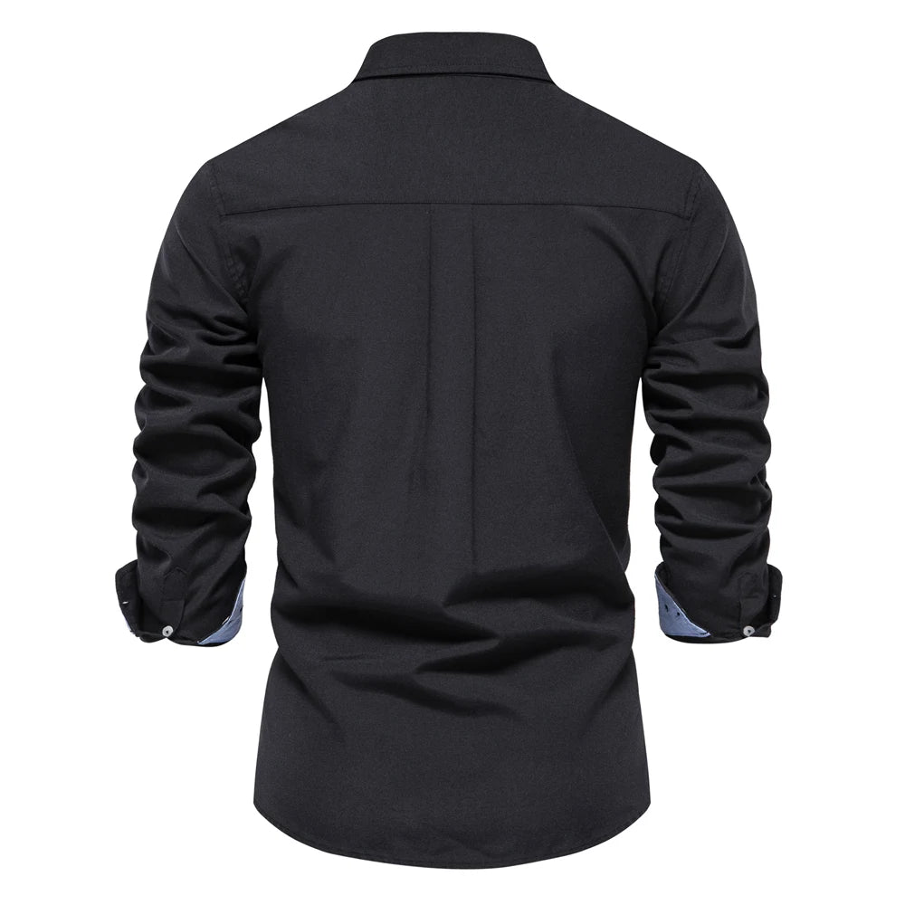 AIOPESON 2023 New Autumn Cotton Men's Oxford Shirt Long Sleeve Button Down Social Business Casual Shirts for Men