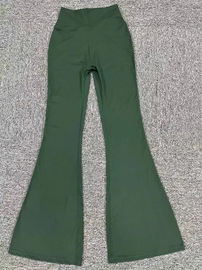 High Waist Sporty Flare Leggings Trousers Women Trends Scrunch Bum Leggings for Fitness Yoga Pants Gym Tights Push Up Red Black