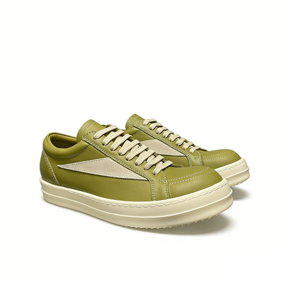 Men Casual Shoes Women Lace Up Leather Luxury Trainers Platform High Street Vintage Trendy Designer White Sneakers