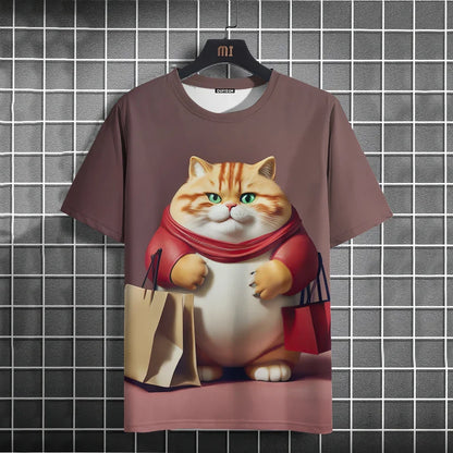 Funny T-Shirts For Men Animal Cat 3d Print Short Sleeve Summer Casual Breath T-Shirt Men Clothing Loose Oversized Tee Tops