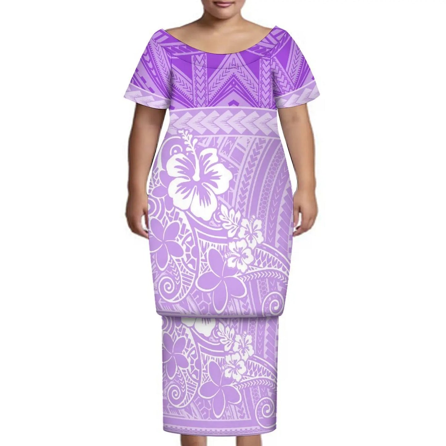 New Tonga Polynesian Short Sleeve Dress Big Size Women Button Puletasi Dress and Aloha Men Shirt Match Couple Clothes Two Piece