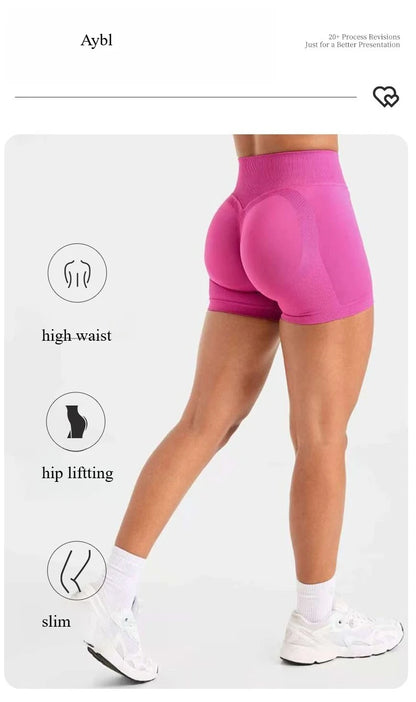 New High Stretchy Yoga Shorts Women Seamless Slimshorts Quick-dry Skinny Butt Liftting Fitness Running Solid Sports Leggings