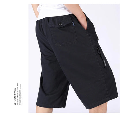 Loose Casual Men Cargo Shorts Summer Pants Elastic Waist Large Size Outdoor Jogging Sweatpants Trend Multi Pockets Short Pants
