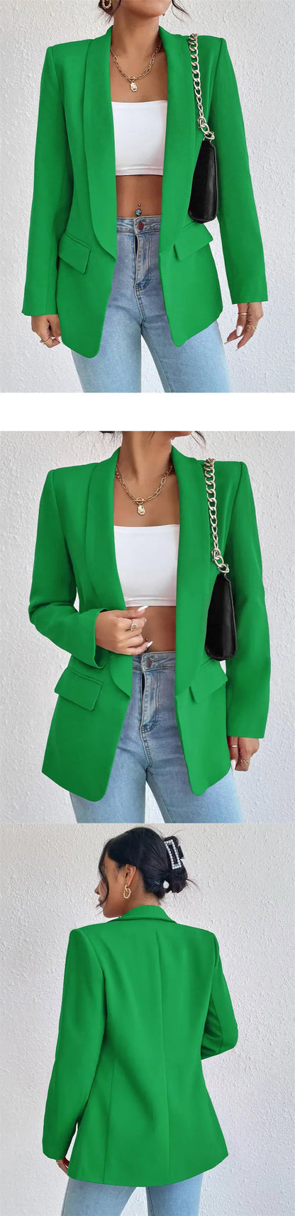 Korean Popular Pink New Outerwear Women 2024 Fashion Female Spring Jacket Casual Long Sleeve Black Blazer Coats