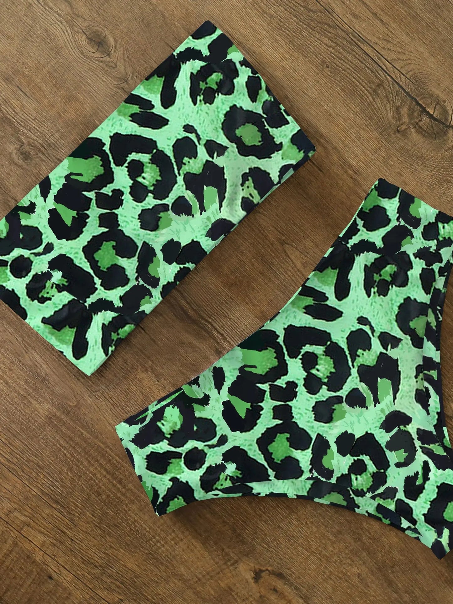 Bikini Swimwear Swimsuit Women Print High Waist Bikini Set Back Cross Bandeau Bathing Suit Female Beach Wear Biquini