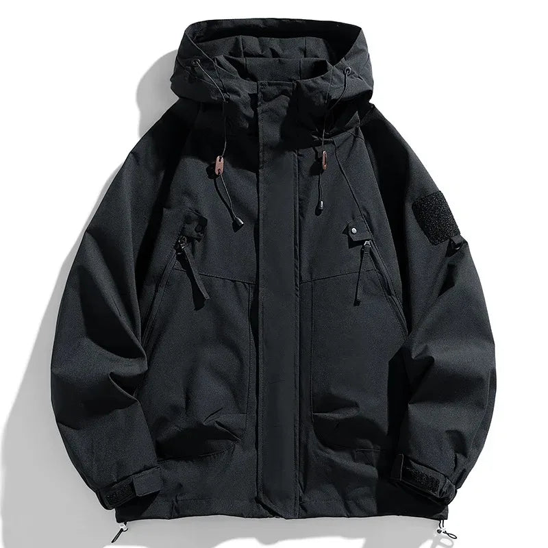 Spring Autumn Men's Jacket Casual Hooded Windproof Outwear Camping Hiking Climbing Outdoor Jackets Male Trendy Streetwear