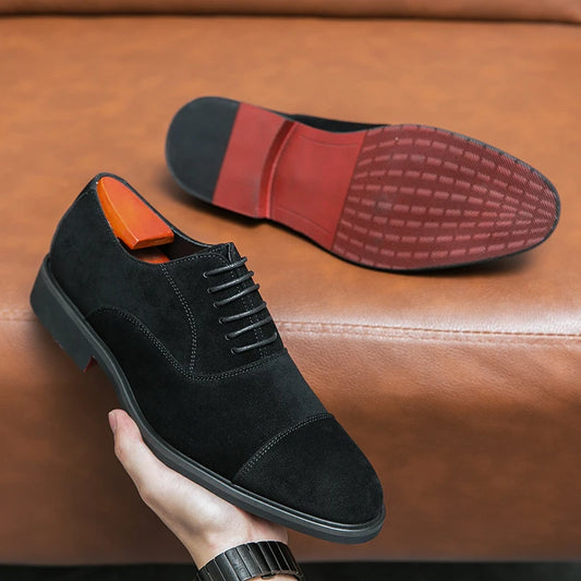 New Red Bottom Designer Formal Luxury Wedding Business Office Brogue Dress Mens Casual Suede Leather Black Shoes for Men Loafers
