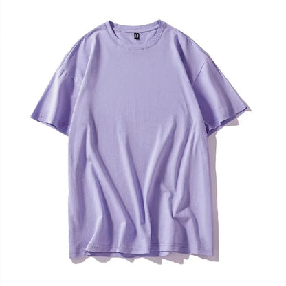 320g Cotton T Shirts Men Short Sleeved Heavyweight Summer Round Neck Loose Breathable Shirt for Men Women Basic Tees